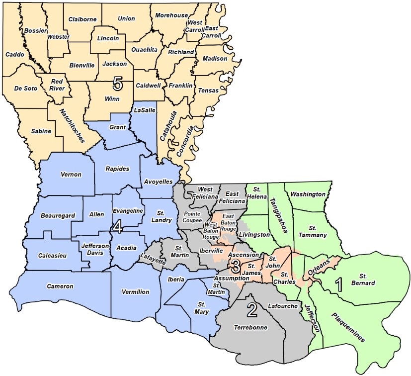 Louisiana Public Service Commission District 1 Map